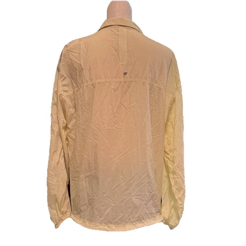Fabletics Women's Yellow Nylon Windbreaker Jacket Full Zip Lightweight Size M